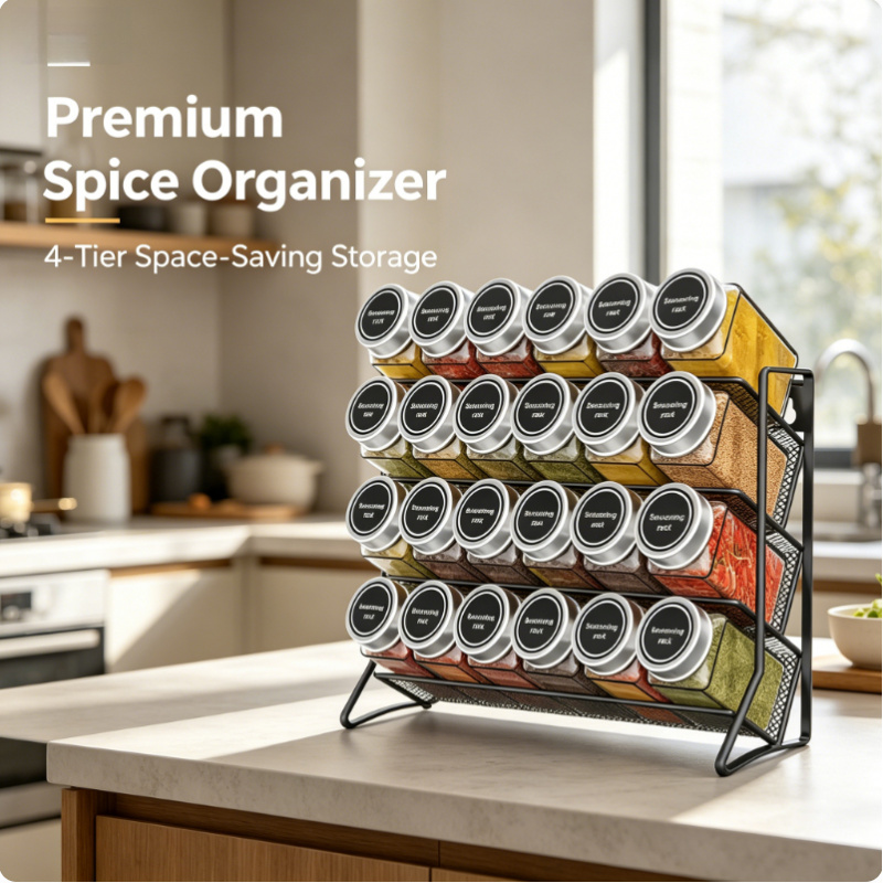 Food Storage Shelving - Organizador de Especiarias em Aço Carbono