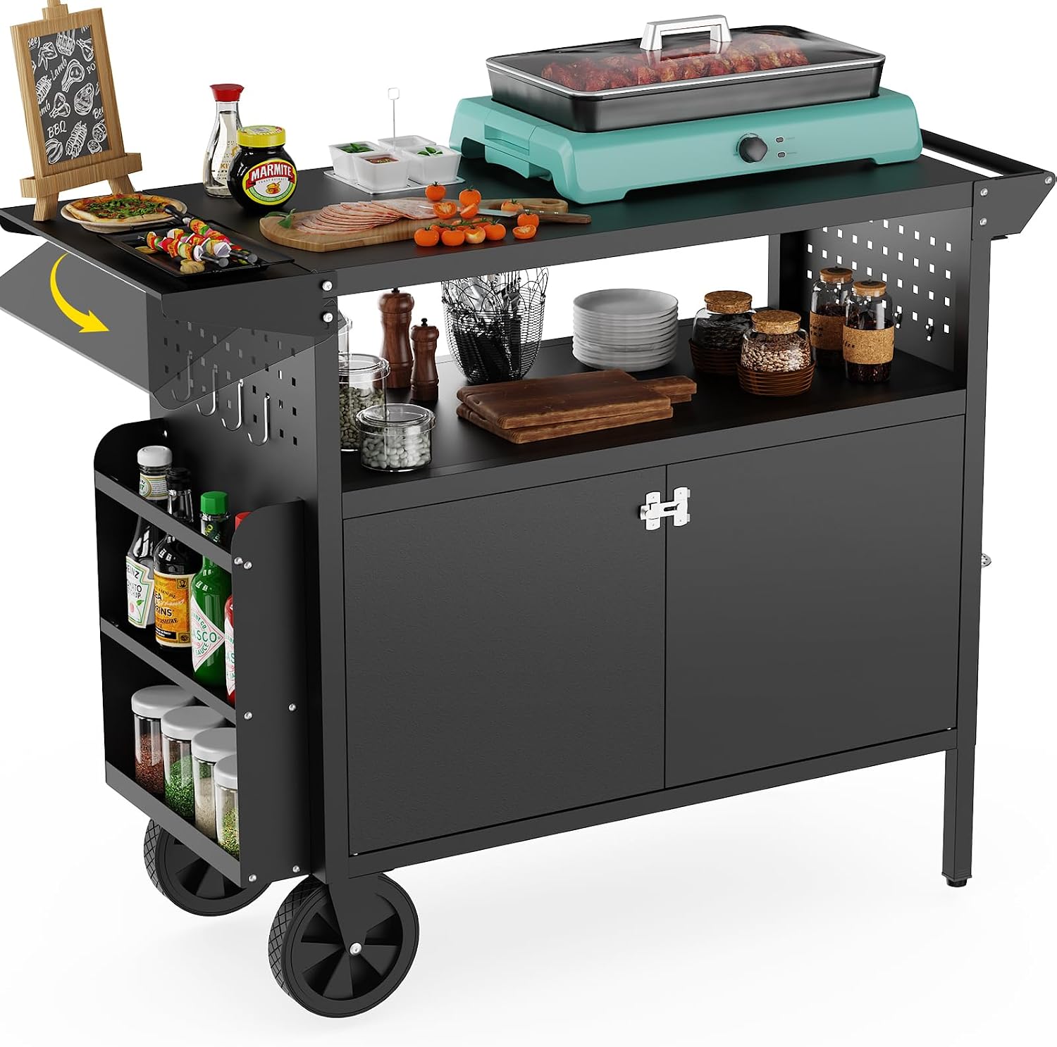 Food Storage Table - Carrinho de Churrasco para Exterior com