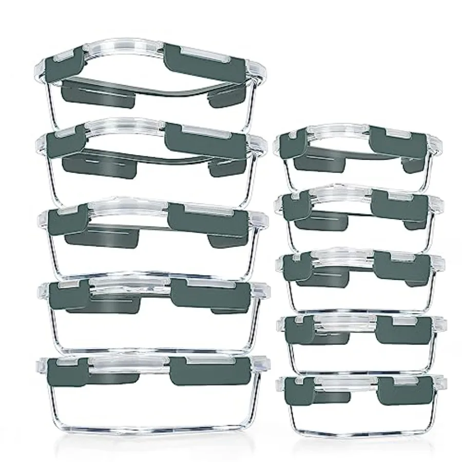 Food Storage Glass - Conjunto de 10 Recipientes de Vidro