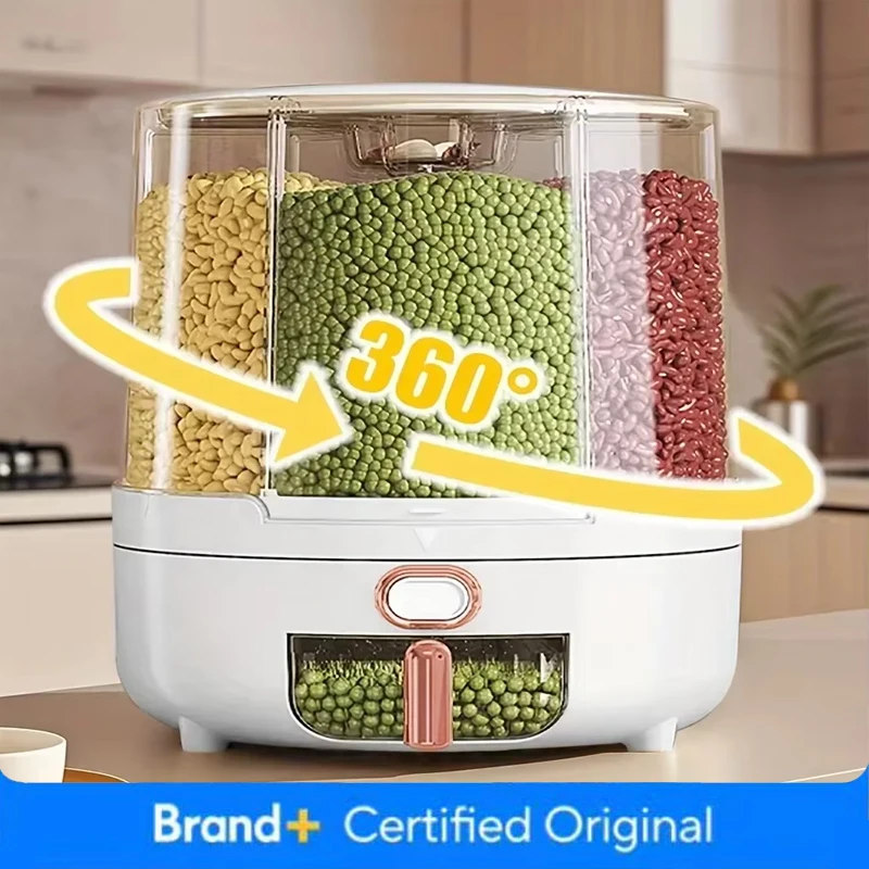 Food Storage In Pantry - 6 compartimentos 360 ° Recipiente de
