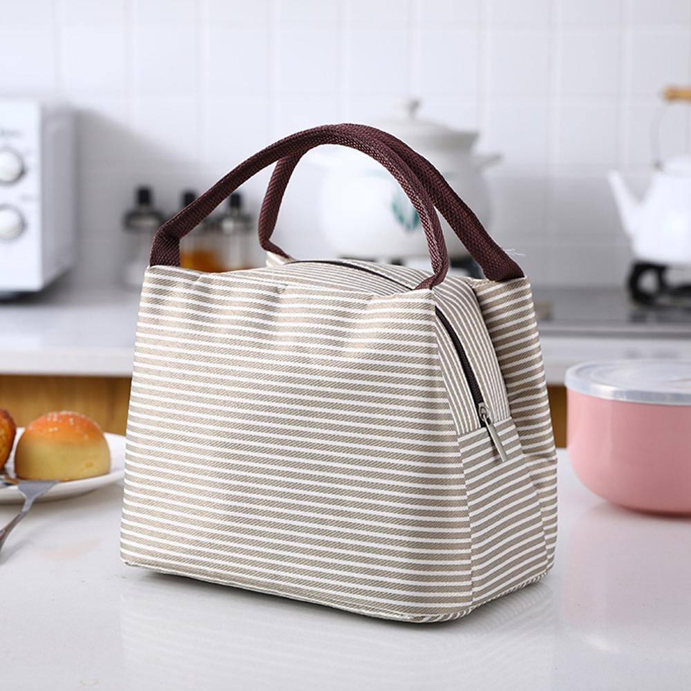Food Storage Thermos - Bolsa térmica com listras para mulheres,