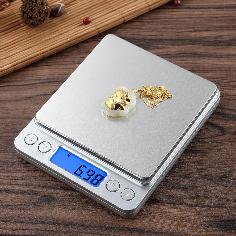 Food Storage Table - Balança digital lcd para joias, 3kg,