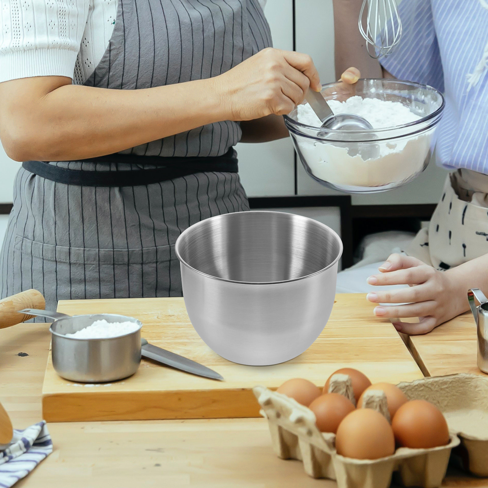 Food Storage Stainless Steel - Tigela de Mistura Profunda em Aço