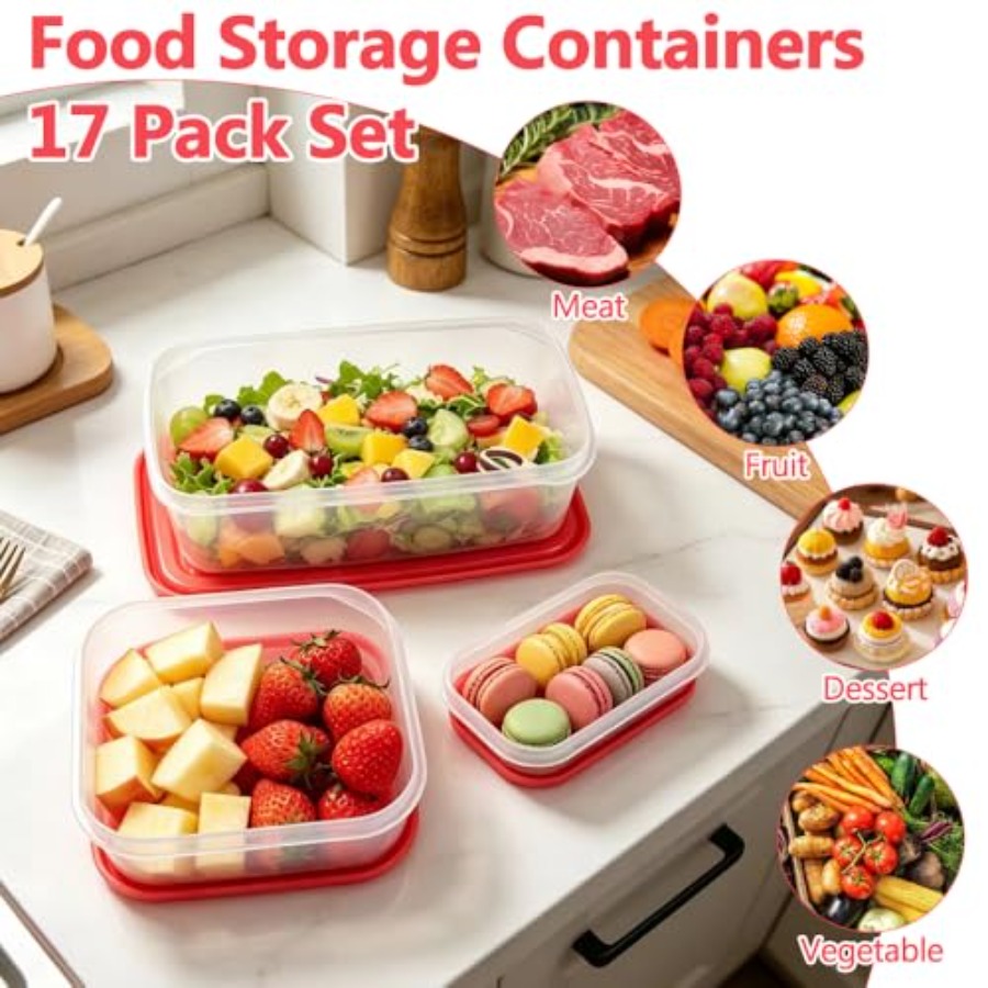 Conjunto de 17 Peças de Plásti - Food Storage Lid avaliação e preço