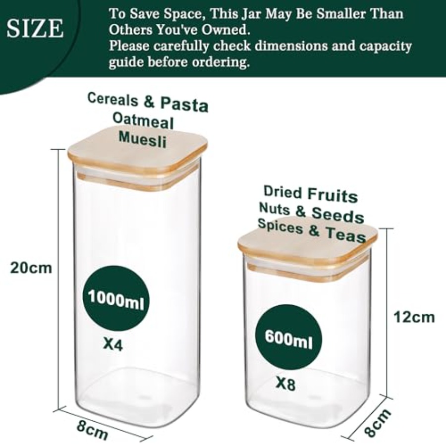 Conjunto de 12 Potes de Vidro  - Food Storage Glass avaliação e preço