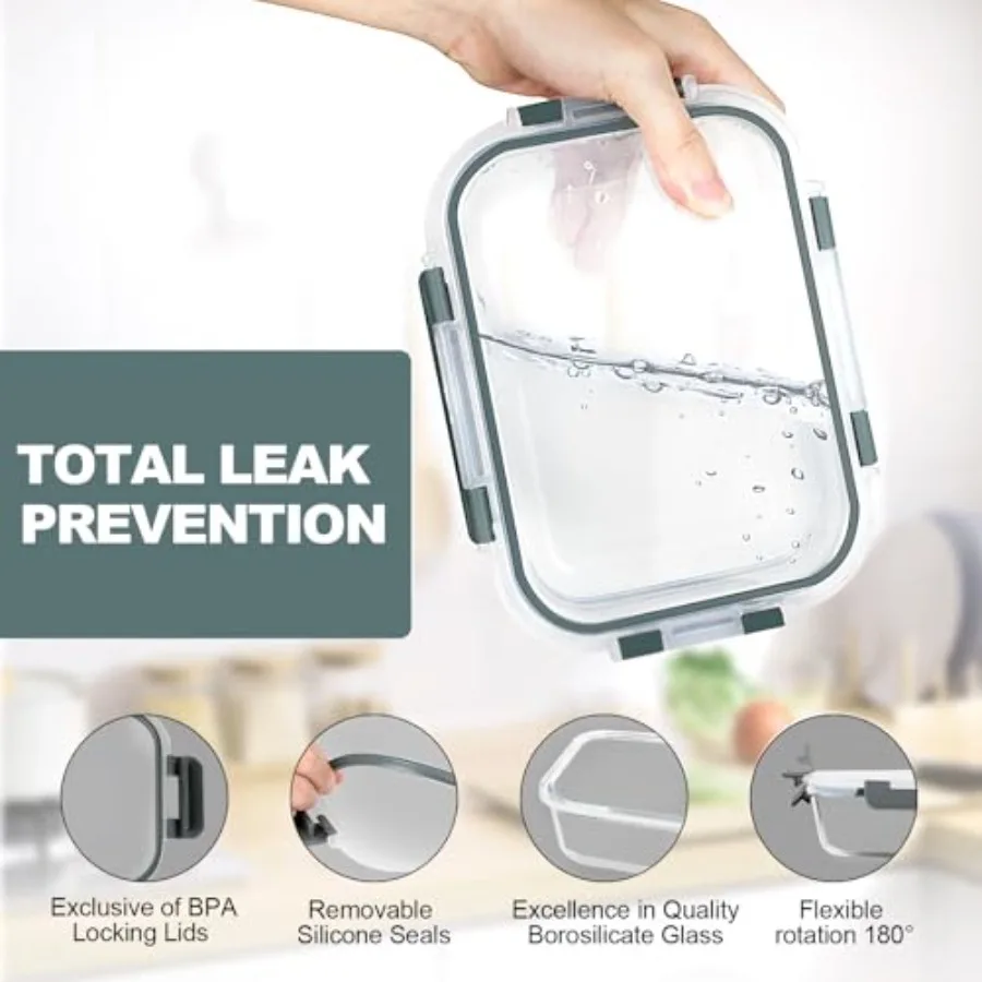 Conjunto de 10 Recipientes de  - Food Storage Glass avaliação e preço