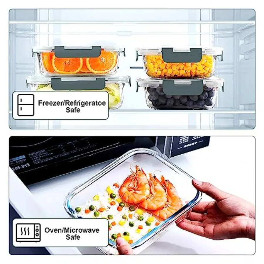 Conjunto de 10 Recipientes de  - Food Storage Glass avaliação e preço