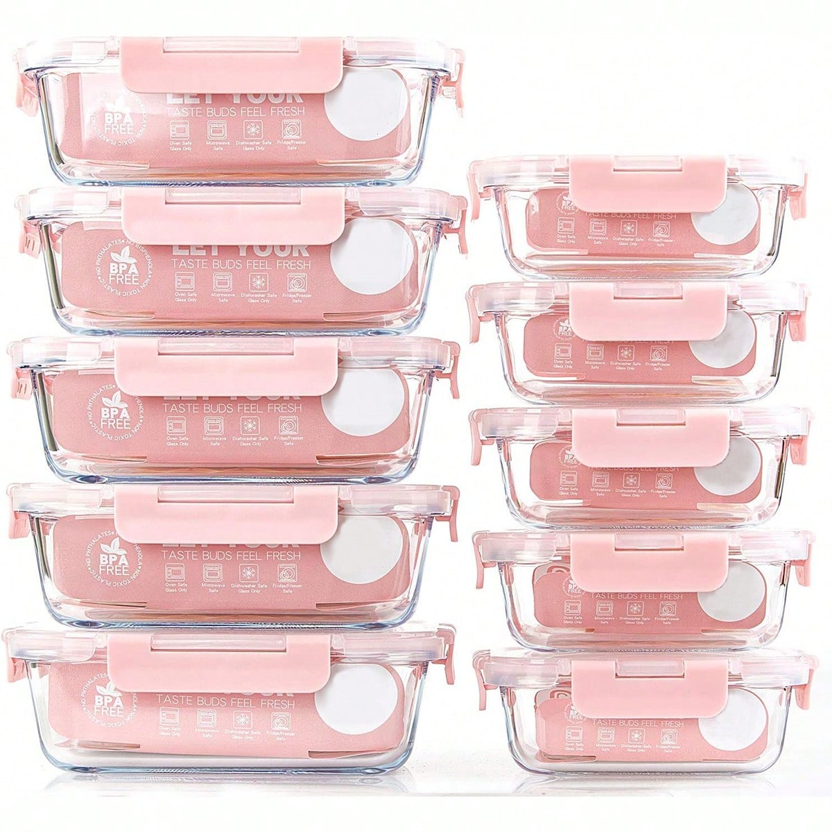 Conjunto de 10 Recipientes de  - Food Storage Glass avaliação e preço