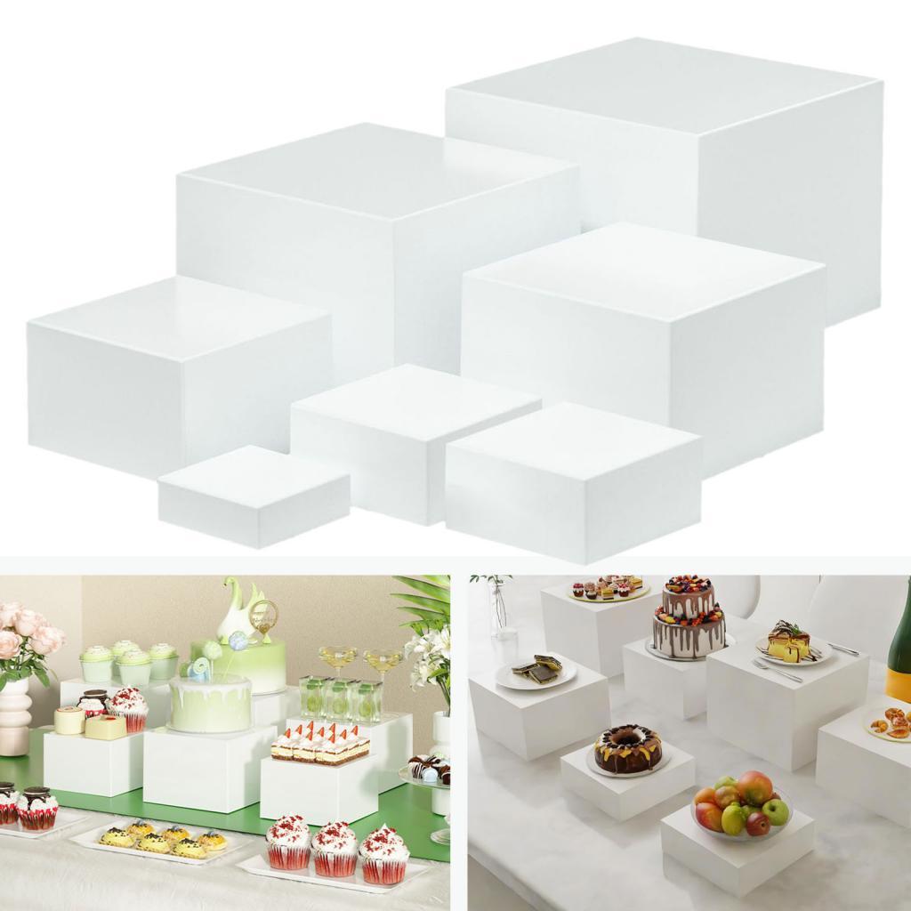 7 peças acrílico cubo caixa de - Food Storage Table avaliação e preço