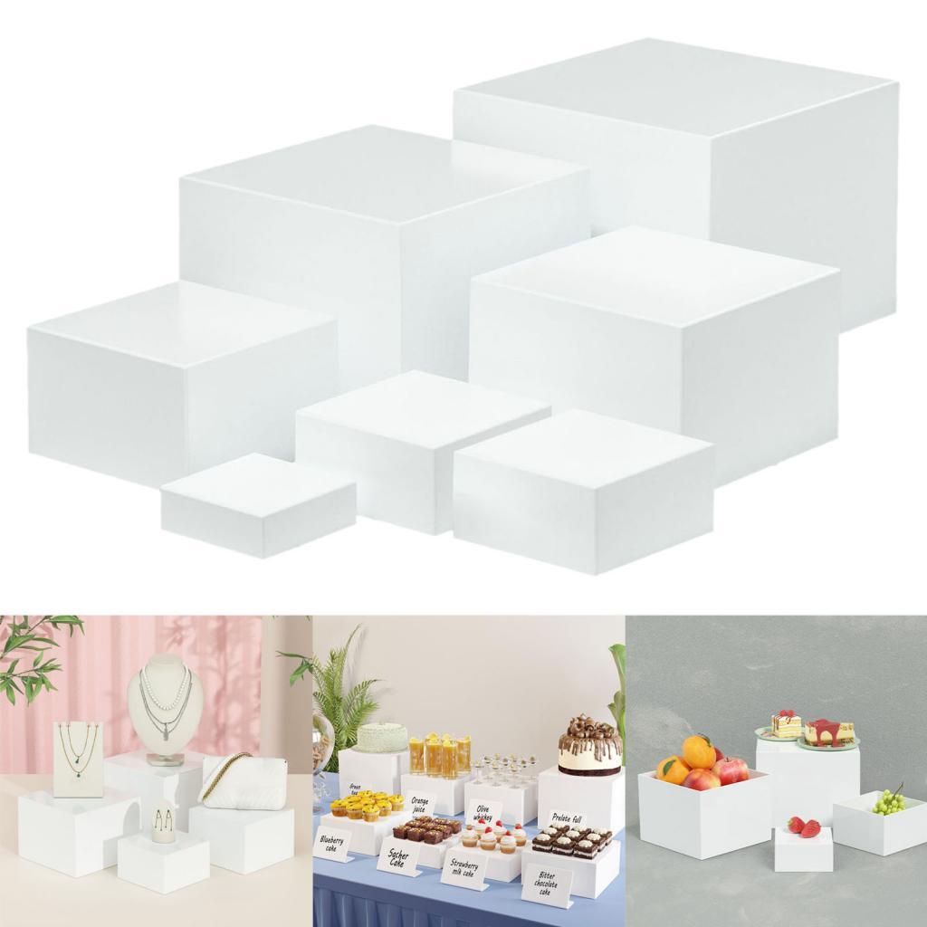 7 peças acrílico cubo caixa de - Food Storage Table avaliação e preço