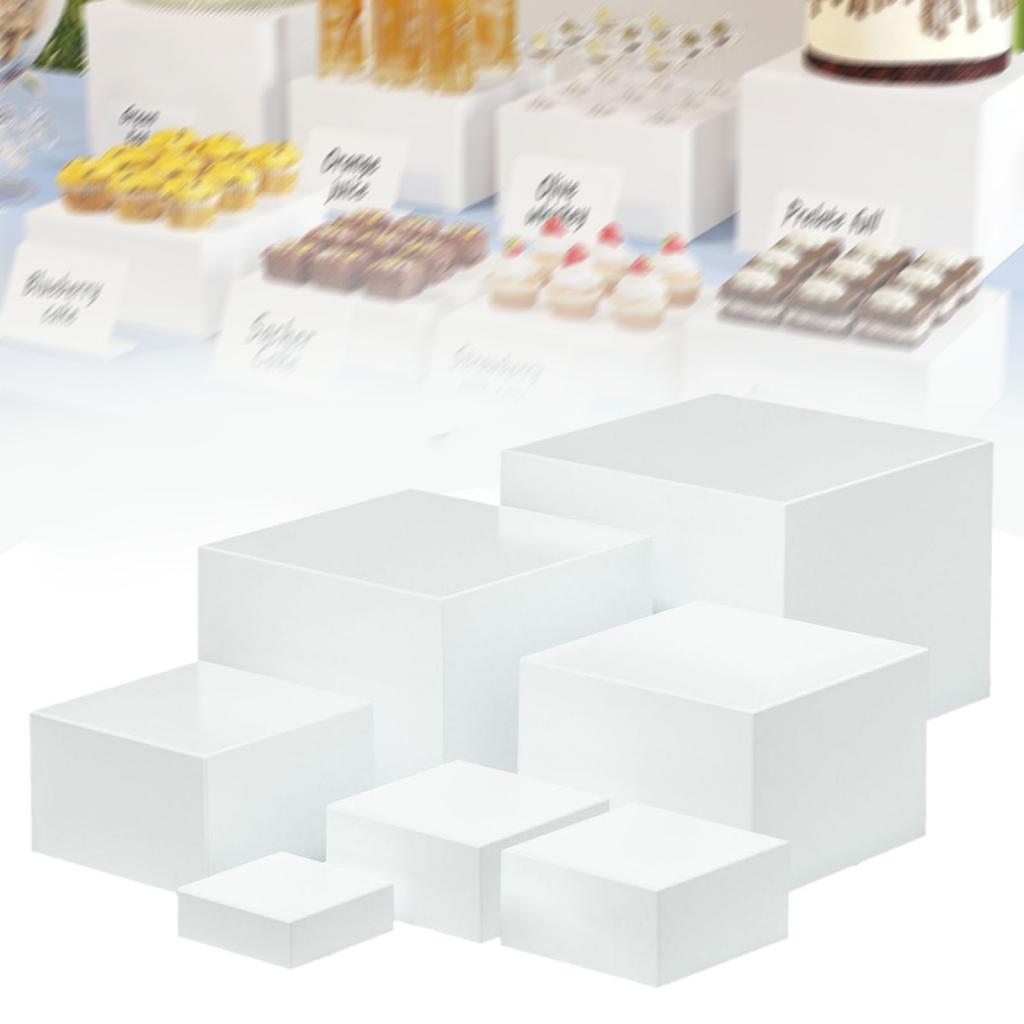 7 peças acrílico cubo caixa de - Food Storage Table avaliação e preço