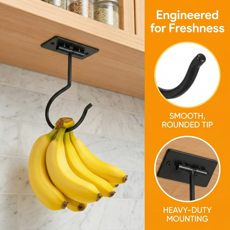 Gancho Adesivo de Metal Preto  - Food Storage Order avaliação e preço