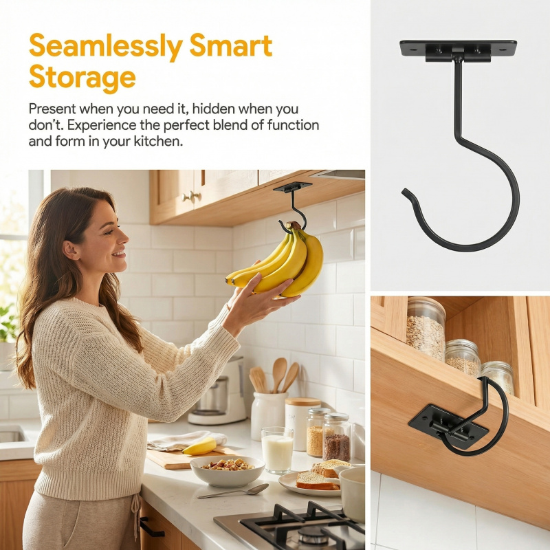 Gancho Adesivo de Metal Preto  - Food Storage Order avaliação e preço