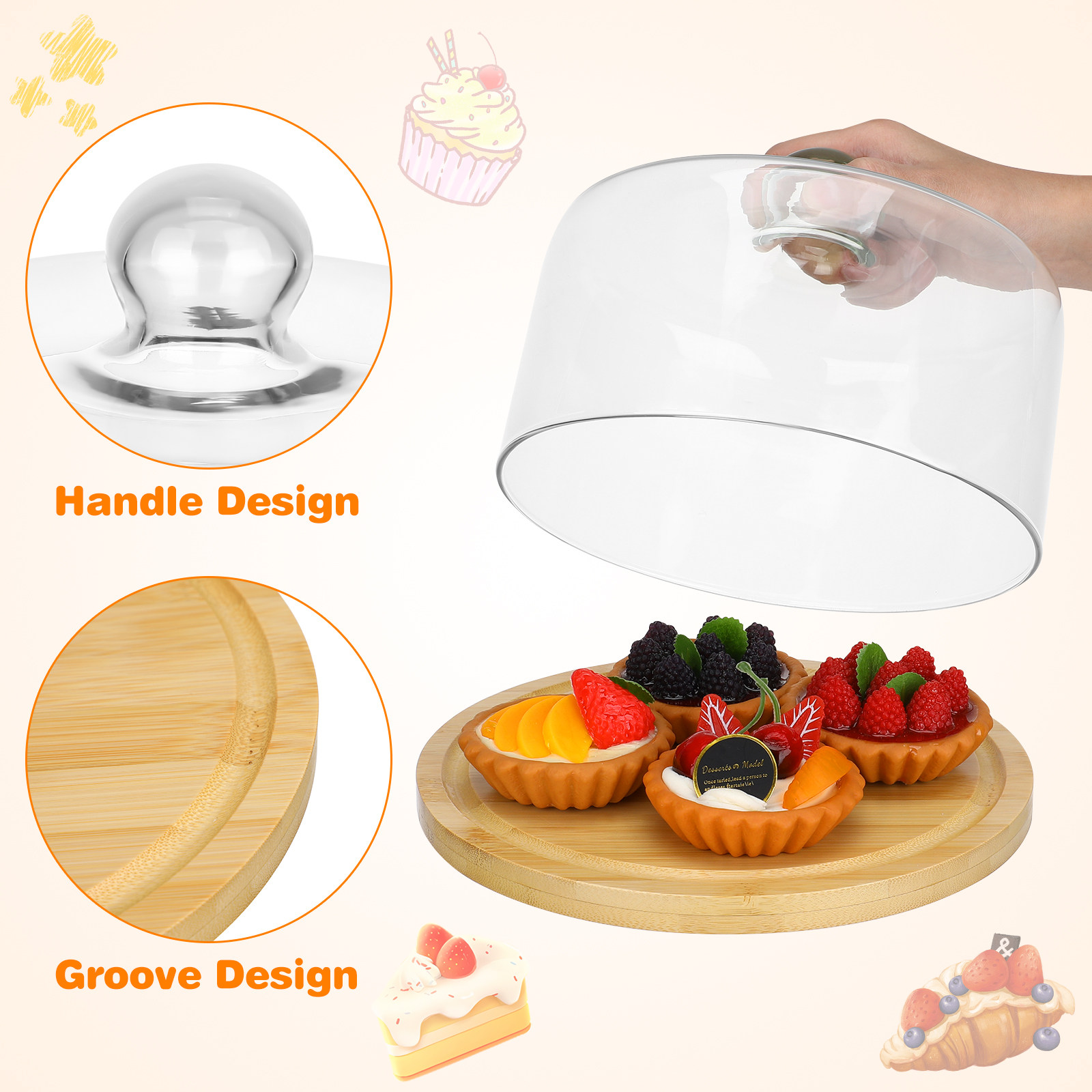 1 Conjunto de Cúpula de Vidro  - Food Storage Glass avaliação e preço
